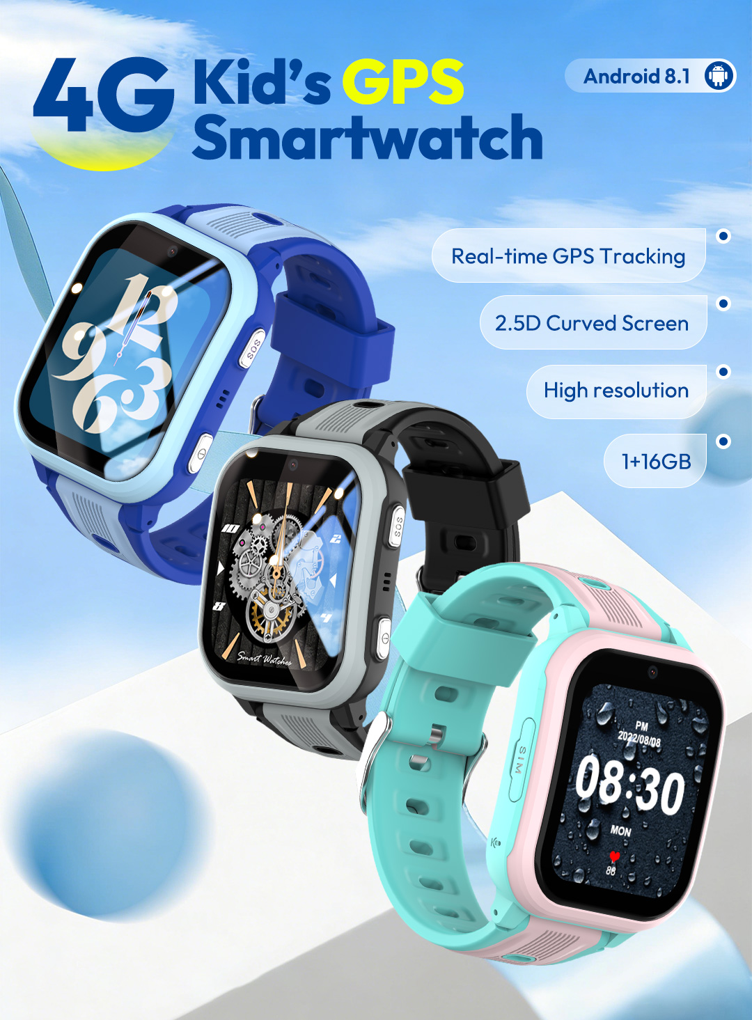 Smartwatch Digital Watches For Kids - Wonlex 4G Kids Smart Watch KT41