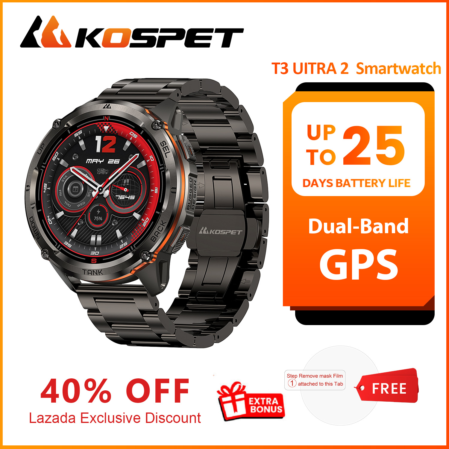 2026 New KOSPET TANK T3 Uitra2 - Smartwatch Premium Watches For Men recension och pris