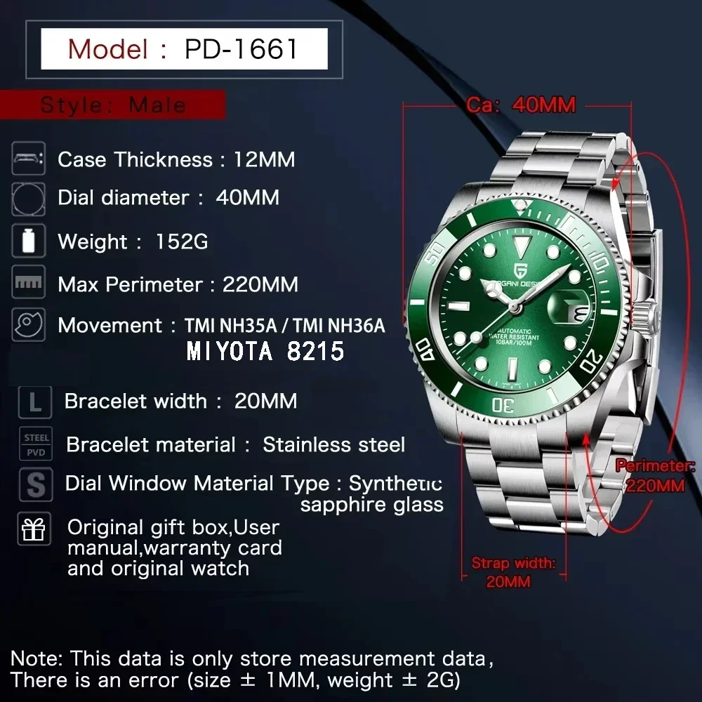 PAGANI DESIGN 2026 New Luxury  - Rolex Watch Submariner recension och pris