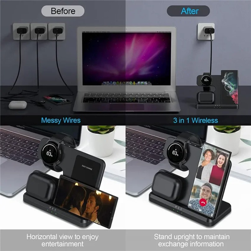 3 in 1 Fast Wireless Charger S - Watches Smartwatch Samsung recension och pris