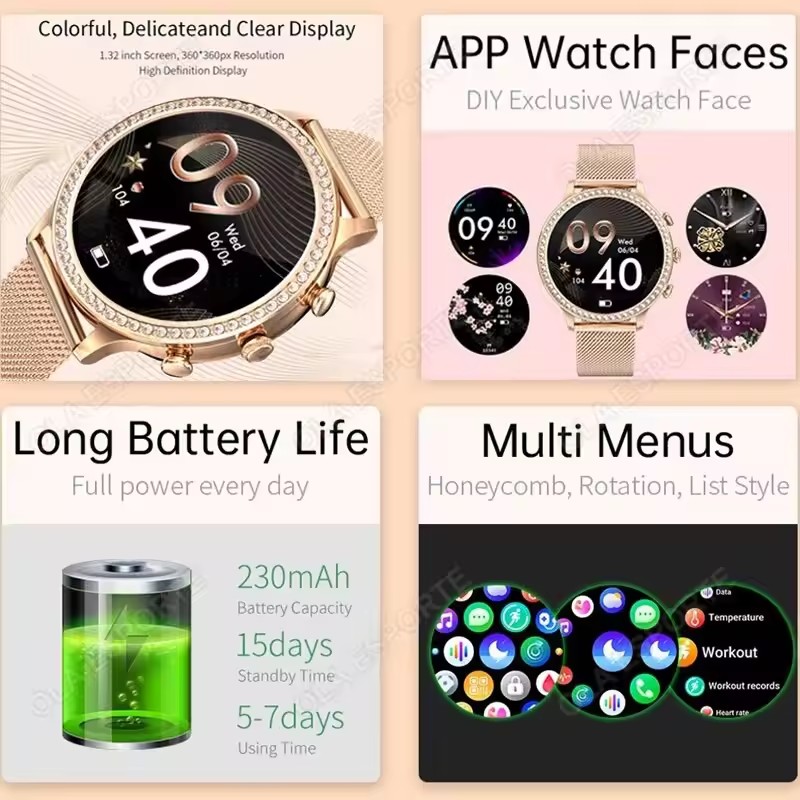 Elegant Ladies' Smartwatch Blu - Smartwatch Health Watches For Women recension och pris